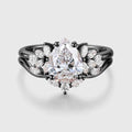 1.0CT~5.0CT Pear cut Lab Grown Diamond Cluster Bridal Set