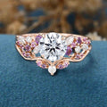 1.0CT~5.0CT Round cut Lab Grown Diamond Cluster Bridal Set