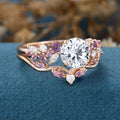 1.0CT~5.0CT Round cut Lab Grown Diamond Cluster Bridal Set