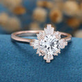 1.0CT~5.0CT Round cut Lab Grown Diamond Halo Engagement Ring