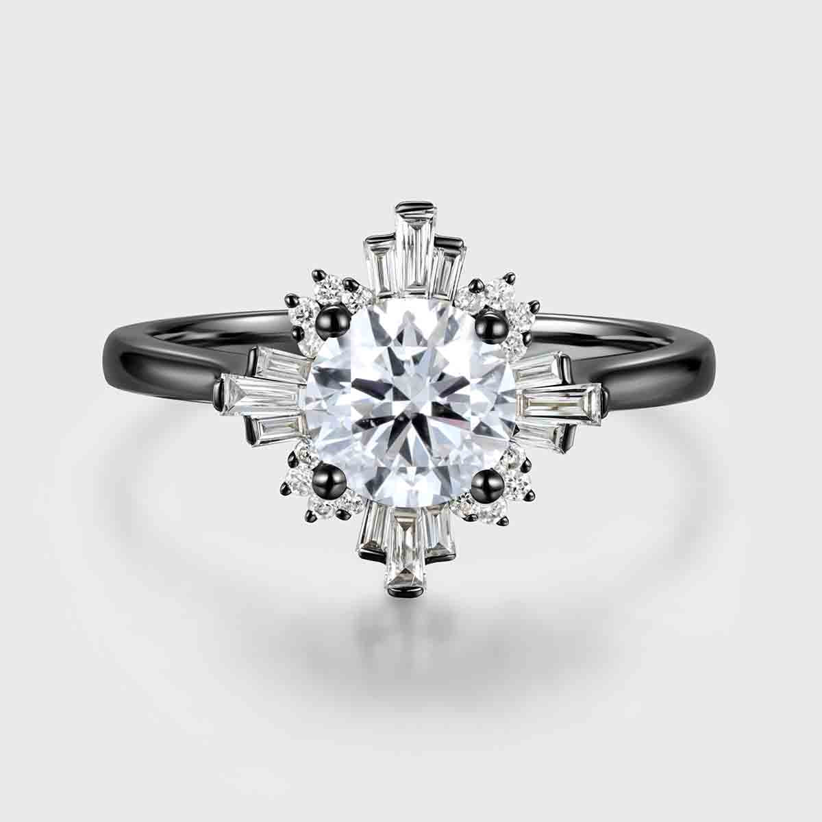 1.0CT~5.0CT Round cut Lab Grown Diamond Halo Engagement Ring