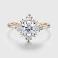 1.0CT~5.0CT Round cut Lab Grown Diamond Halo Engagement Ring