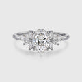 1.0CT~5.0CT Oval cut Lab Grown Diamond Cluster Engagement Ring