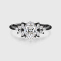 1.0CT~5.0CT Oval cut Lab Grown Diamond Cluster Engagement Ring