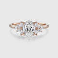 1.0CT~5.0CT Oval cut Lab Grown Diamond Cluster Engagement Ring