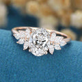1.0CT~5.0CT Oval cut Lab Grown Diamond Cluster Engagement Ring
