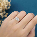 1.0CT~5.0CT Oval cut Lab Grown Diamond Cluster Engagement Ring