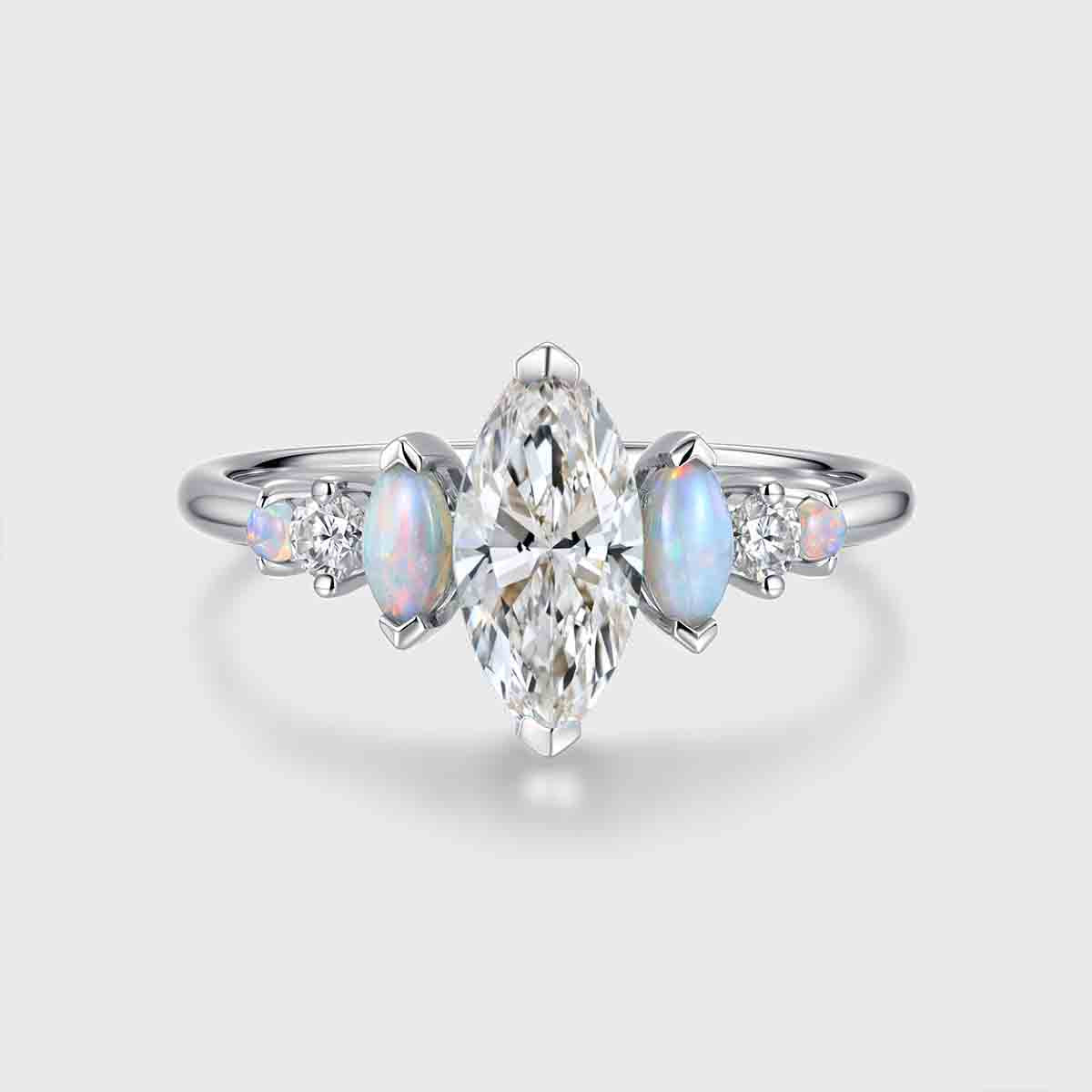 1.0CT~5.0CT Marquise cut Lab Grown Diamond Engagement Ring