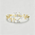 Nature Inspired moissanite | Diamonds Leaf branch stacking Gold wedding ring