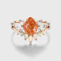 1.2 Carat Pear Sun Stone + Moonstone Cluster  | Opal wedding Bridal Set