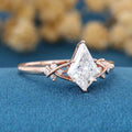 1.0CT~5.0CT Kite cut Cluster Lab Grown Diamond Engagement Ring
