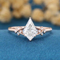 1.0CT~5.0CT Kite cut Cluster Lab Grown Diamond Engagement Ring