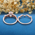 1.0ct~5.0ct Oval Cut Moissanite Cluster Engagement ring Bridal Set
