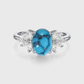 1.5Carat Oval Cut Turquoise Cluster Engagement Ring