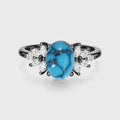 1.5Carat Oval Cut Turquoise Cluster Engagement Ring