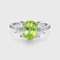 1.5Carat Oval cut Olivine Cluster Engagement Ring