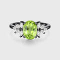 1.5Carat Oval cut Olivine Cluster Engagement Ring
