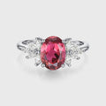 1.5Carat Oval cut Tourmaline Cluster Engagement Ring