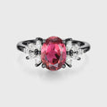 1.5Carat Oval cut Tourmaline Cluster Engagement Ring