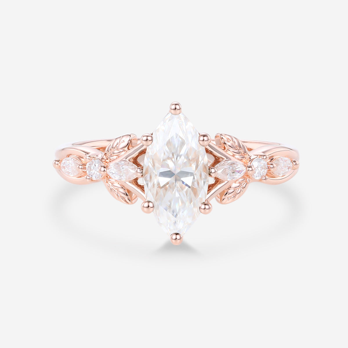 Marquise cut Moissanite Engagement Ring