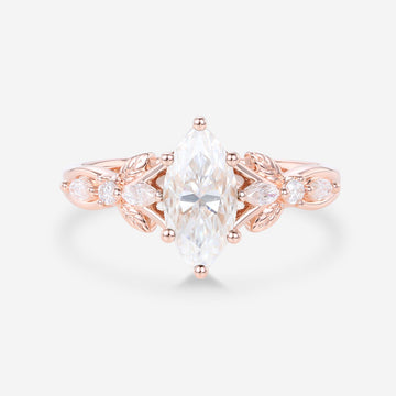 Marquise cut Moissanite Engagement Ring