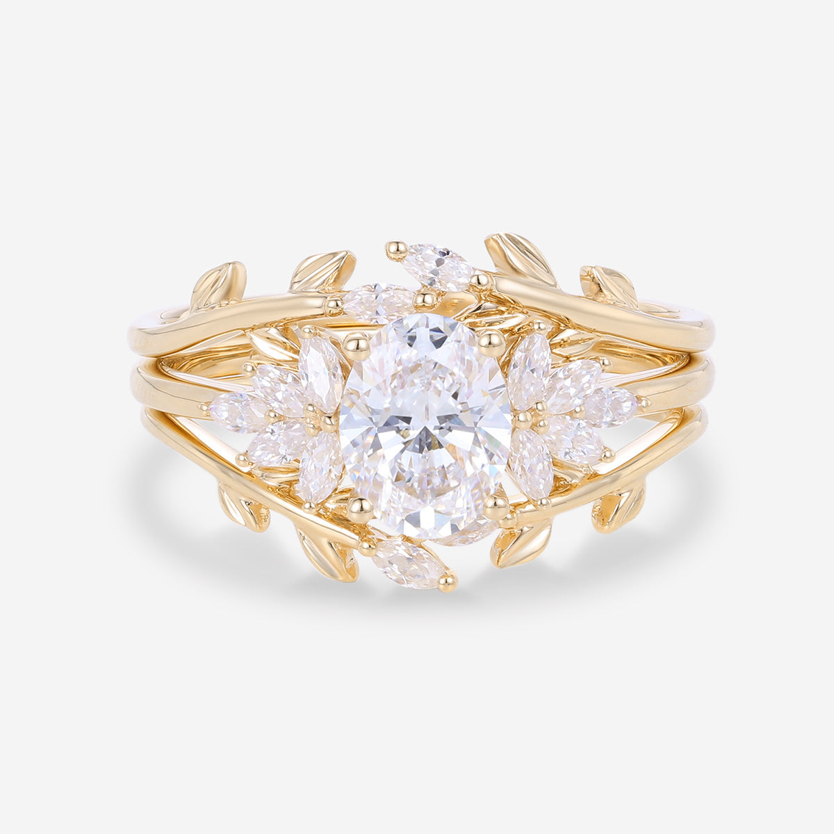 Oval cut 1.5Carat Lab grown Diamond Wedding bridal set