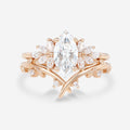 1.0 Carat Marquise cut Lab Grown Diamond Wedding bridal set