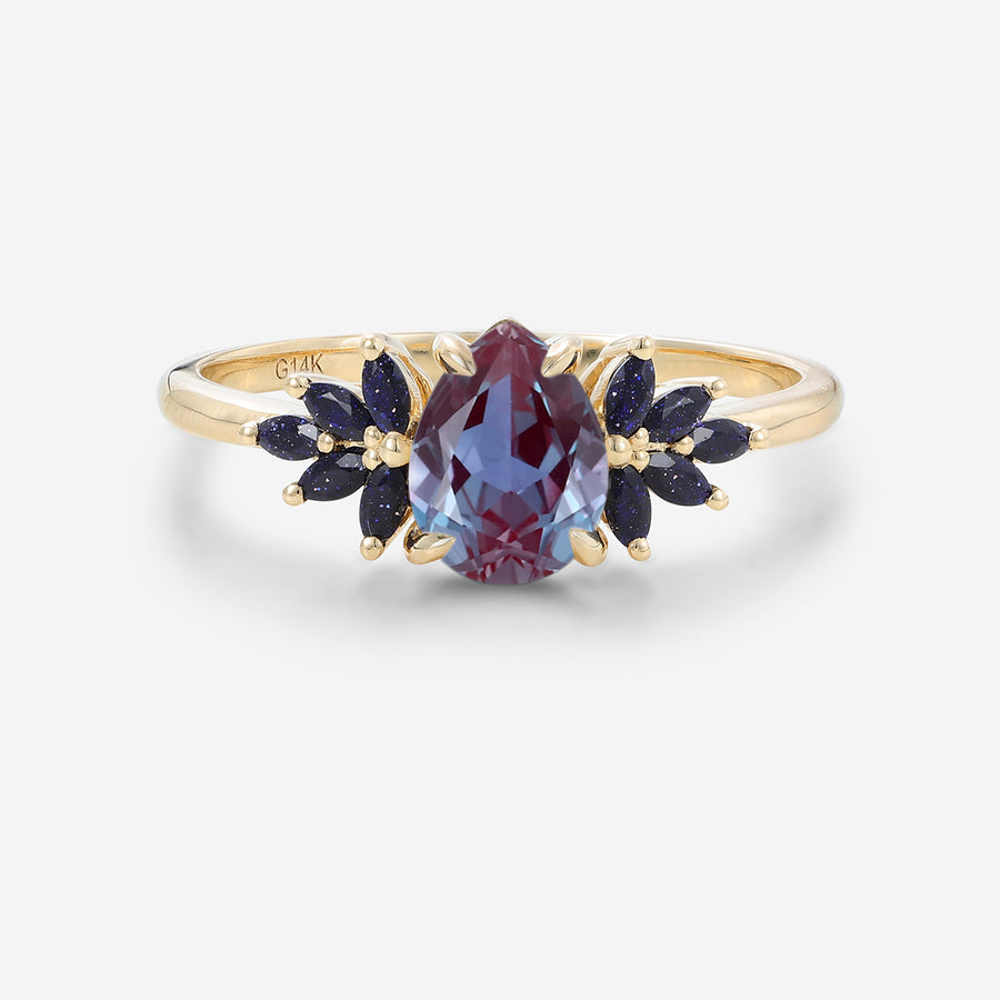 Pear cut Alexandrite Engagement ring