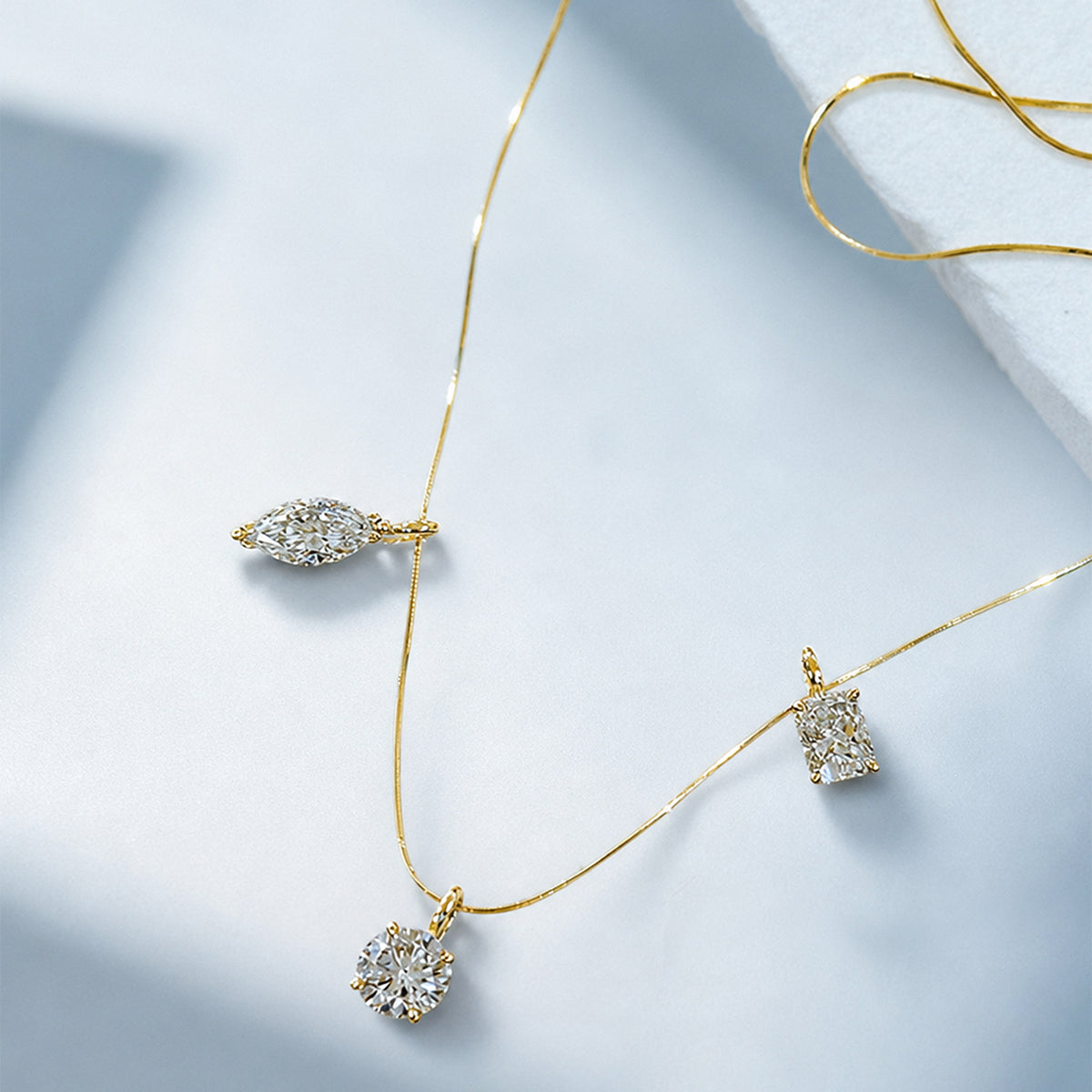 1.0 Carat Marquise Cut Lab-grown Diamonds Pendant Necklace