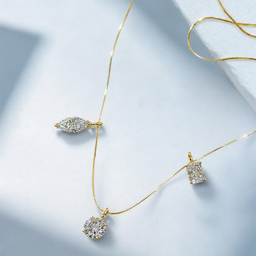 1.0 Carat Marquise Cut Lab-grown Diamonds Pendant Necklace