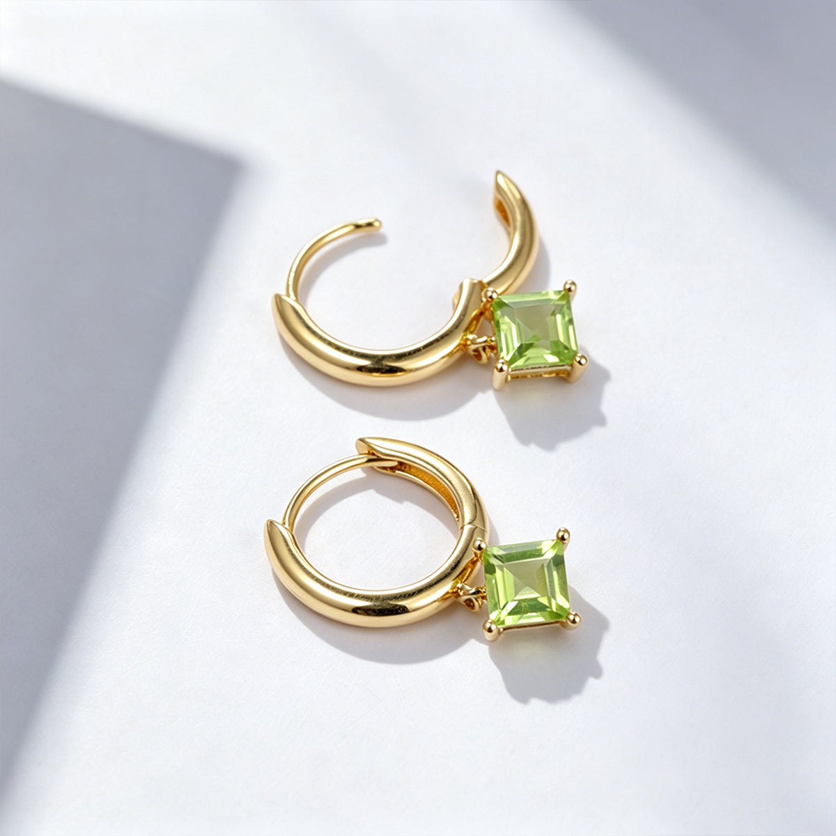 Princess cut Lab Grown Diamond Hoop Earrings Set