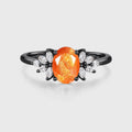 Oval Sun Stone Cluster Engagement Ring