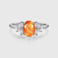 Oval Sun Stone Cluster Engagement Ring
