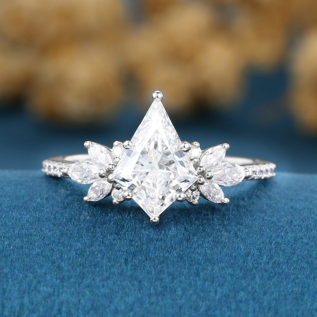 Kite cut Lab grown Diamond Wedding bridal set