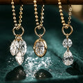 Round Lab grown Diamonds Chain Earrings Set