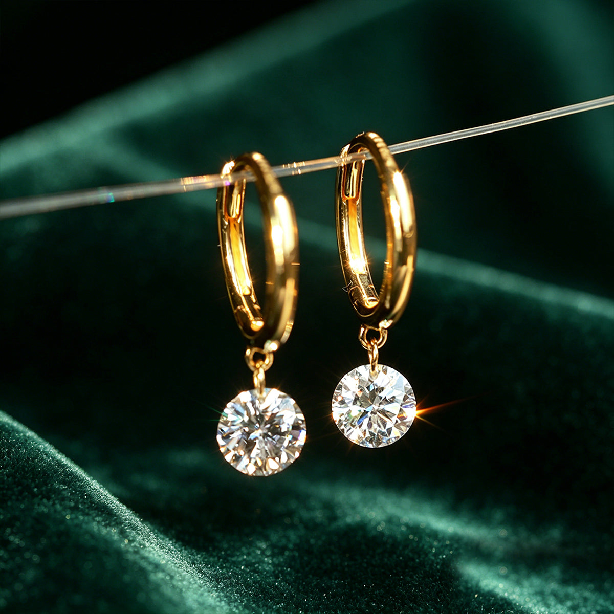 Round Lab grown Diamonds Hoop Earrings Set