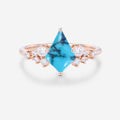 Kite Cut Turquoise Cluster Engagement Ring