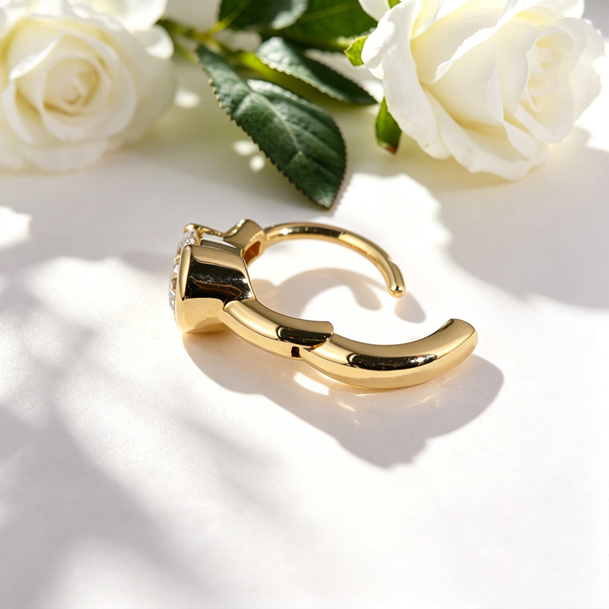 Emerald cut Lab grown Diamonds Hoop Earrings Set