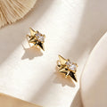 Round cut Lab grown Diamonds Star Drop Earrings Set