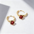 Princess cut Lab Grown Diamond Hoop Earrings Set