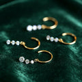 Round Lab grown Diamonds Hoop Earrings Set