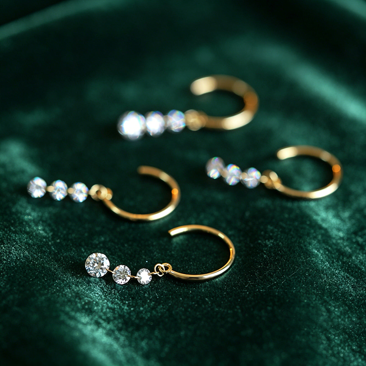 Round Lab grown Diamonds Hoop Earrings Set