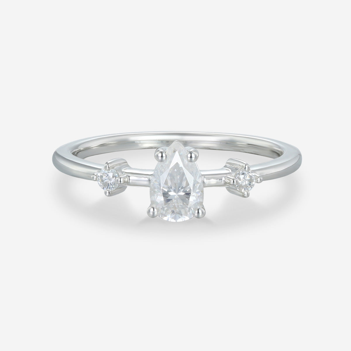 Pear cut Moissanite Engagement ring
