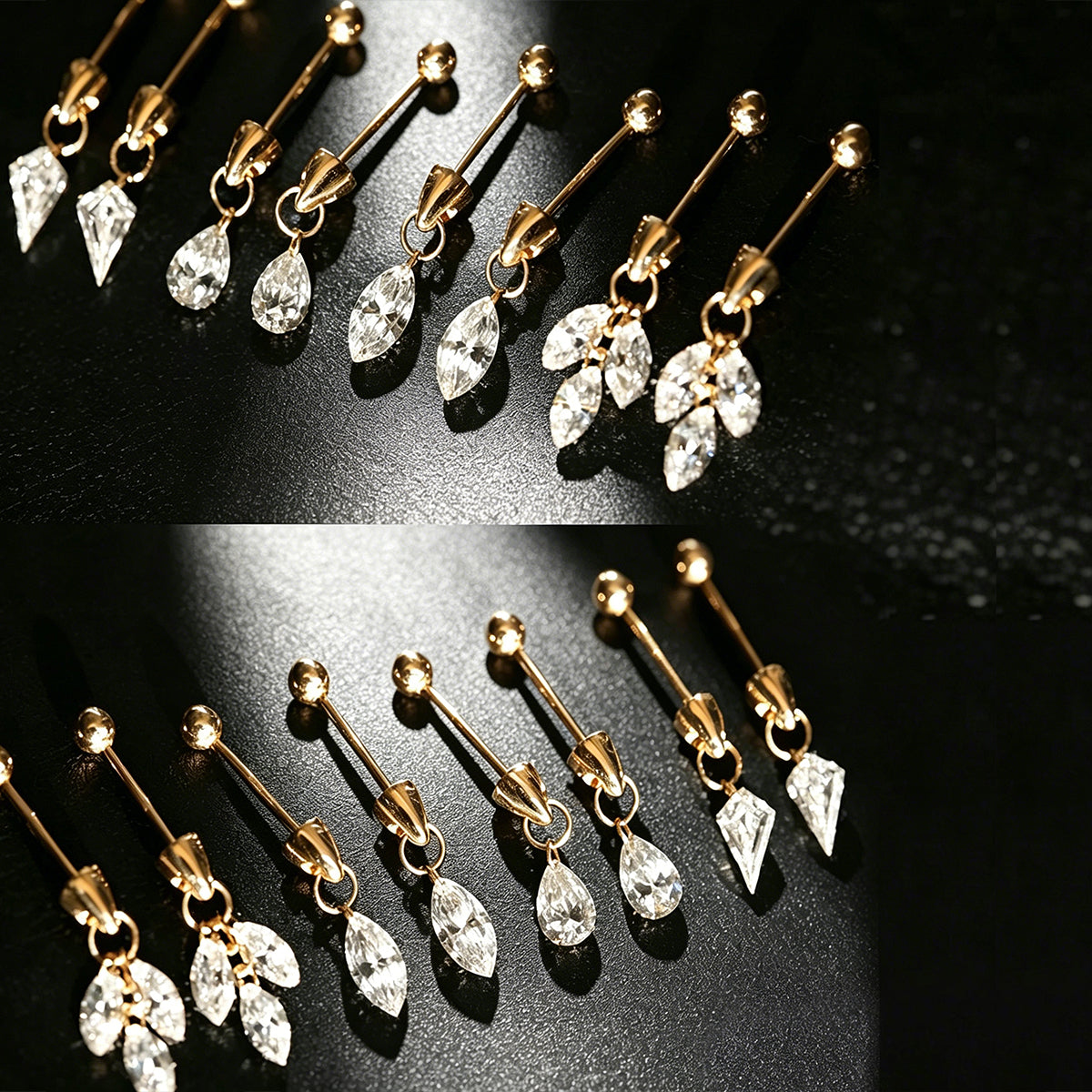Marquise Lab grown Diamond Drop Earrings Set