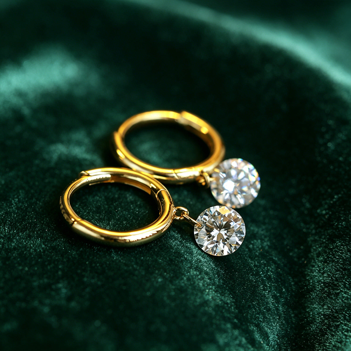 Round Lab grown Diamonds Hoop Earrings Set