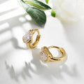Emerald cut Lab grown Diamonds Hoop Earrings Set