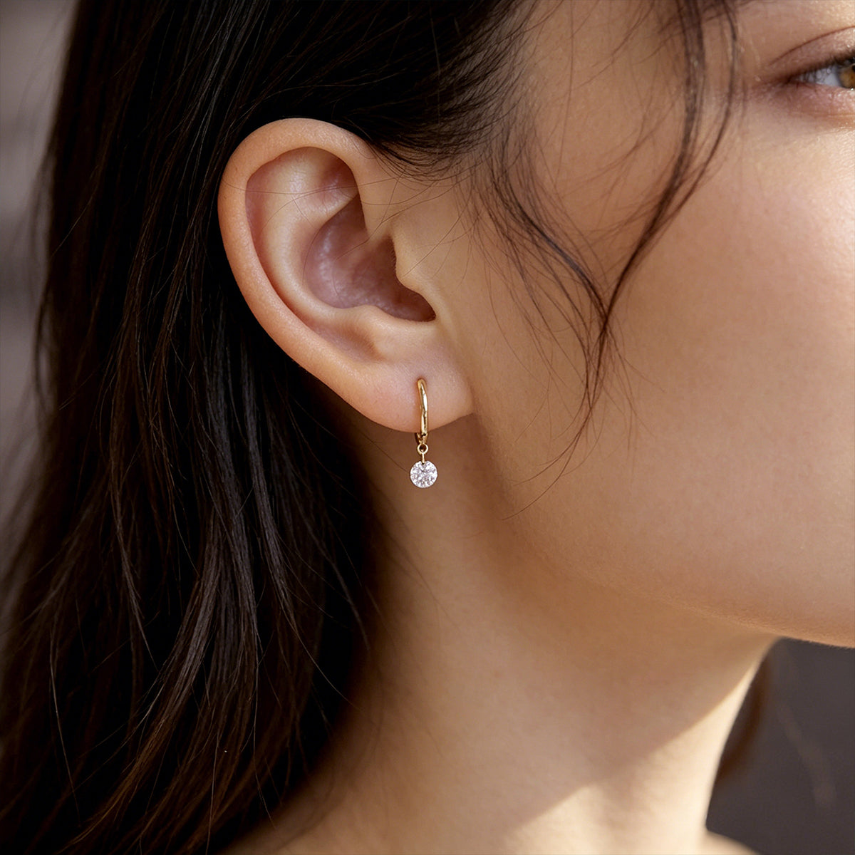 Round Lab grown Diamonds Hoop Earrings Set