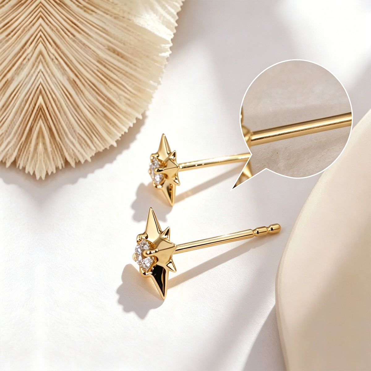 Round cut Lab grown Diamonds Star Drop Earrings Set