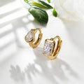 Emerald cut Lab grown Diamonds Hoop Earrings Set