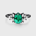 1.2 Carat pear cut Lab Emerald Engagement Ring
